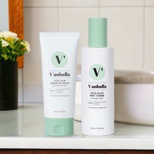 V'anhalla Cica Calm Mist Toner + Cica Calm Serum in Cream